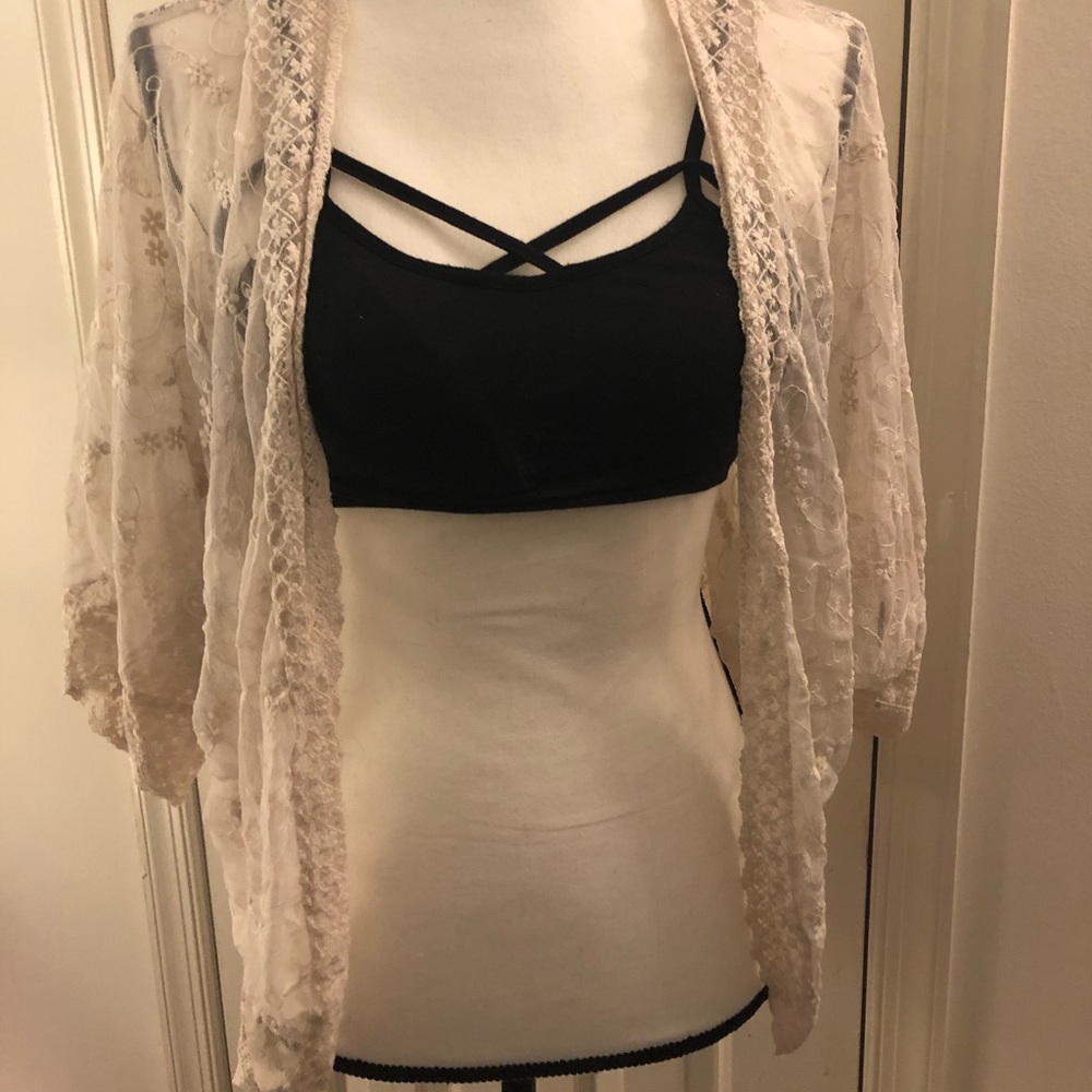 White lace cardigan